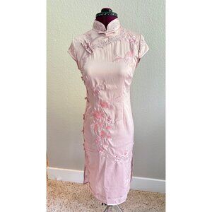 chinese traditional pearl pink qipao